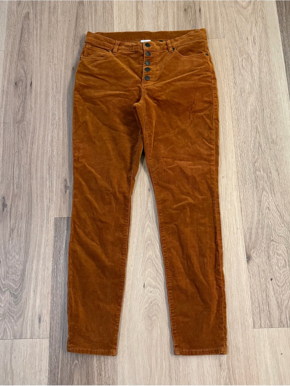 Cabi Button Fly Skinny Corduroy Pants Rust Brown Women’s Casual Pants size 8